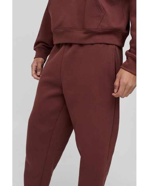 BoohooMAN 330gsm Basic Jogginghose mit geradem Bein in Red für Herren