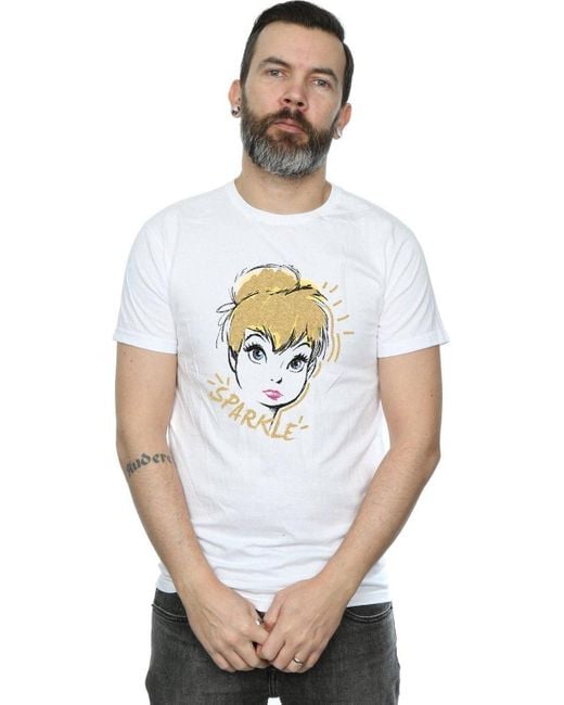 BoohooMAN White Disney Tinkerbell Sparkle T-shirt for men