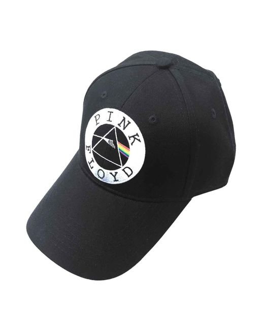 BoohooMAN Black Pink Floyd Circle Logo Strapback Baseball Cap for men