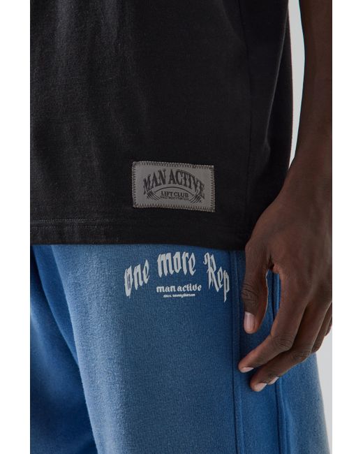 BoohooMAN Oversize T-Shirt mit Man Active Athletics Print in Black für Herren