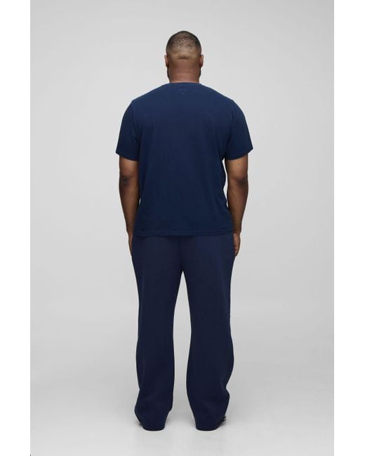 BoohooMAN Blue Plus Basic Straight Leg Sweatpants for men