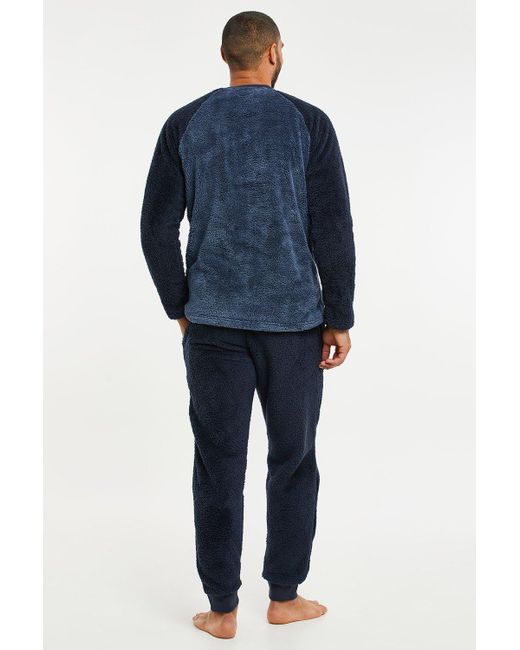 BoohooMAN Blue Threadbare 'cube' Borg Loungewear Set for men