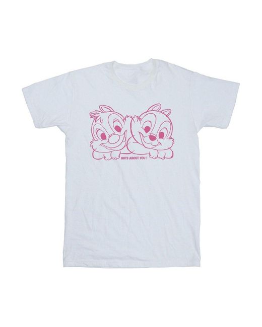 BoohooMAN White Disney Chip ́n ́ Dale Nuts About You T-shirt for men