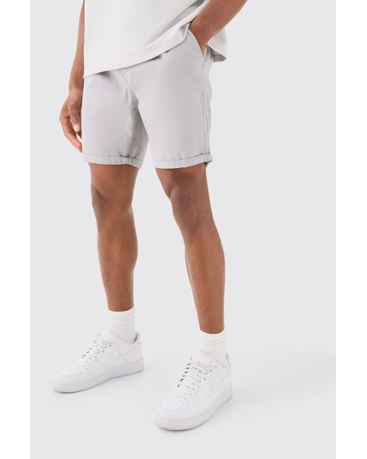 Boohoo White Elasticated Waist Bermuda Shorts