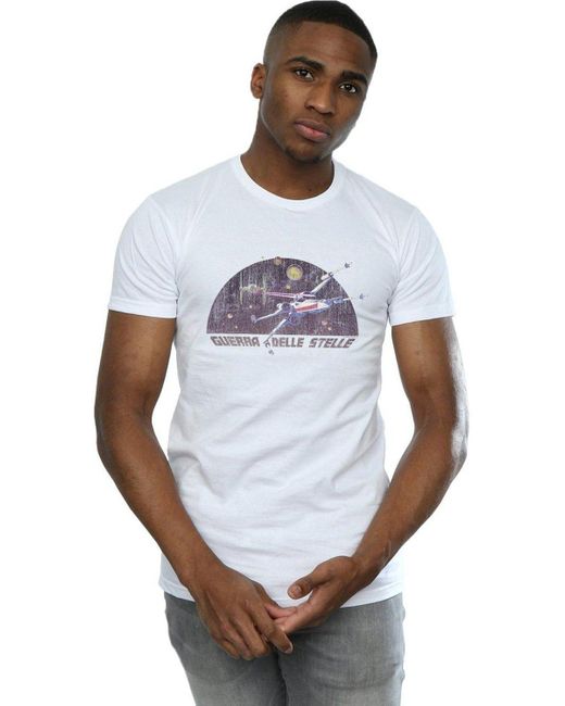 BoohooMAN White Star Wars Italian Title X-wing T-shirt for men