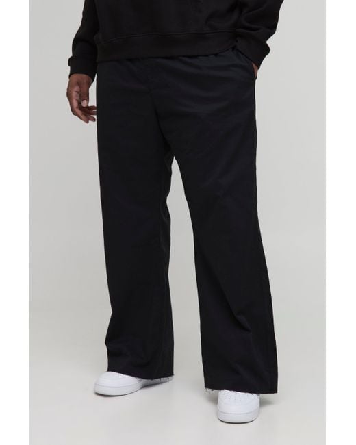 Boohoo Black Plus Elasticated Waist Flared Pants