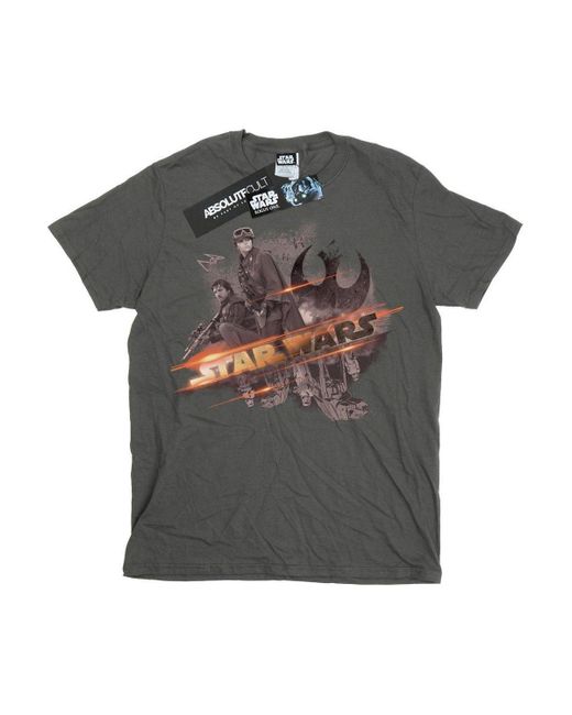 BoohooMAN Gray Star Wars Rogue One Rebel Team T-shirt for men