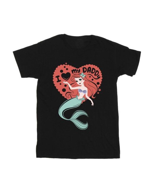 BoohooMAN Black Disney The Little Mermaid Love Daddy T-shirt for men