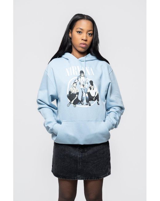 BoohooMAN Blue Nirvana Trapper Hat Hoodie for men