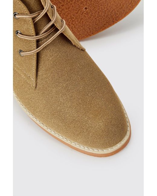 BoohooMAN Natural Faux Suede Chukka Boot for men