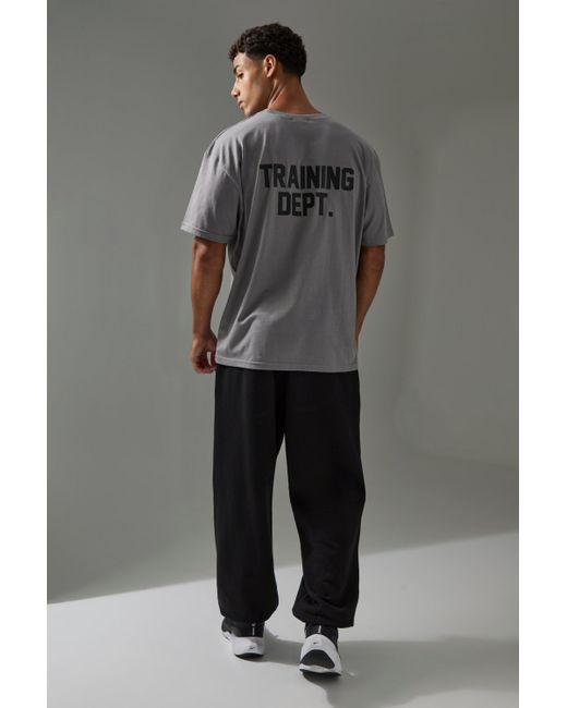 BoohooMAN Gray Man Active Training Dept Oversized T-shirt for men