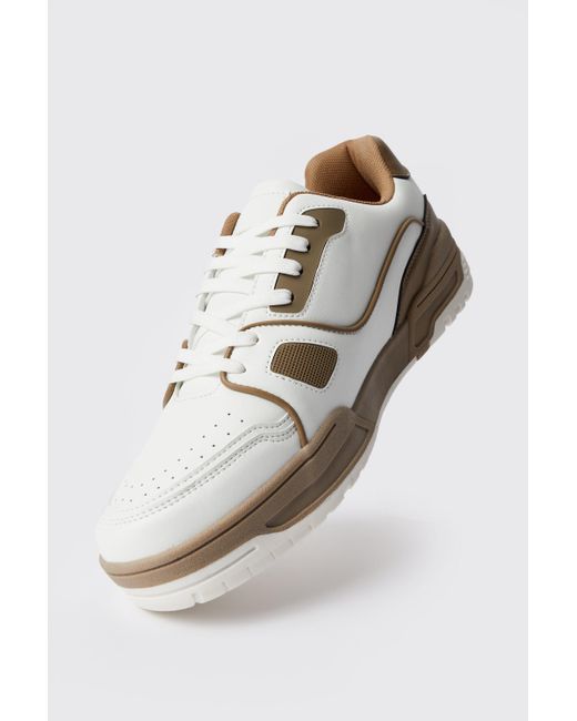 BoohooMAN Brown Chunky Panel Detail Trainer for men
