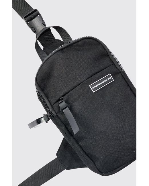 BoohooMAN Black Mini Cross Body Nylon Bag for men