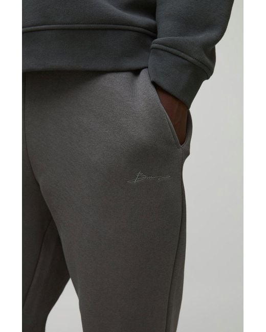 Basic Bm Signature Slim Fit Jogger Boohoo de color Gray