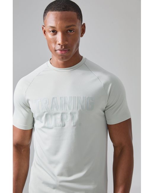 BoohooMAN Gray Active Training Dept Muscle Fit T-shirt for men