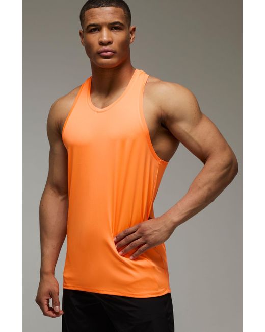 BoohooMAN Orange Man Active Regular Lightweight Essentials Gym Vest for men