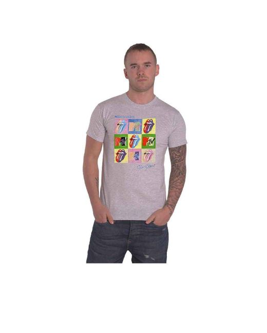 BoohooMAN White The Rolling Stones Mtv Warhol Squares T Shirt for men