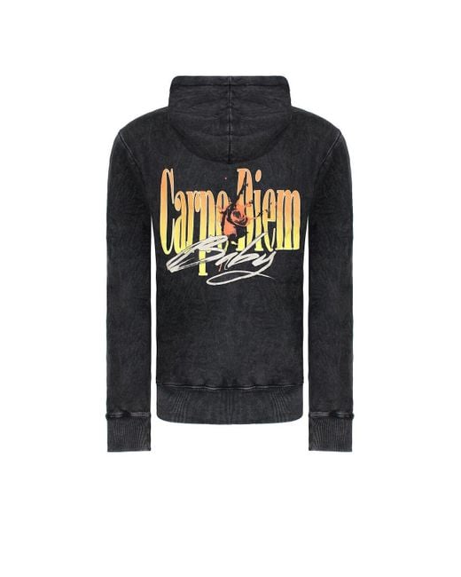 BoohooMAN Criminal Damage Long Sleeve Washed Black Pullover Carpe