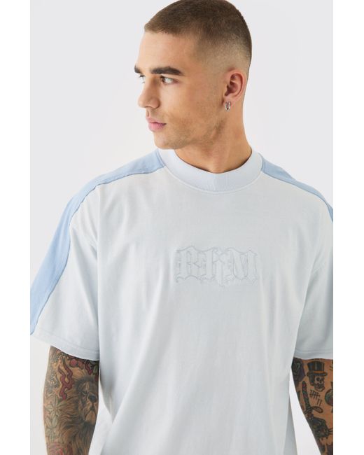 BoohooMAN White Oversized Gothic Bm Applique T-shirt for men