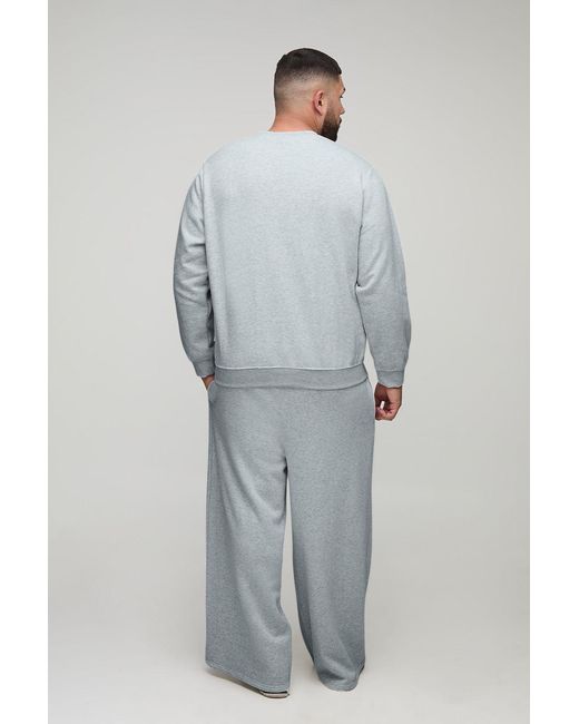 BoohooMAN White Plus Basic Extreme Wide Leg Sweatpants for men