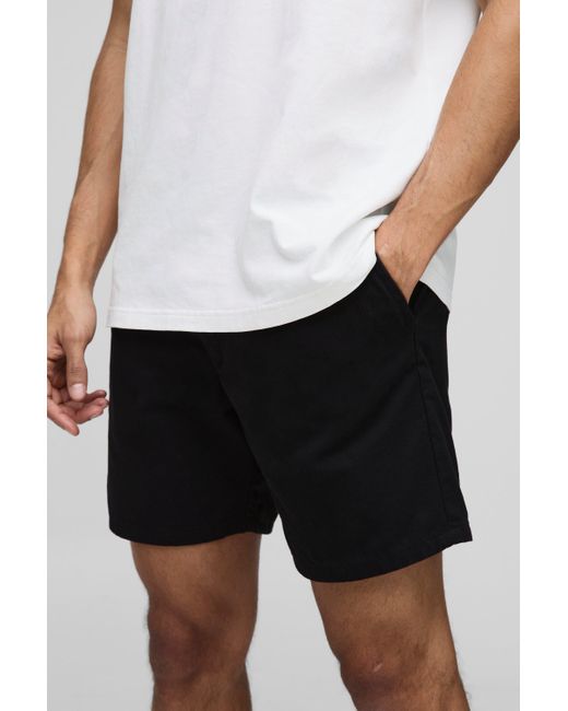 BoohooMAN Lockere schwarze Chino-Shorts in Black für Herren
