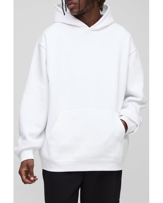 Boohoo White Tall Basic Oversized Over The Head Hoodie