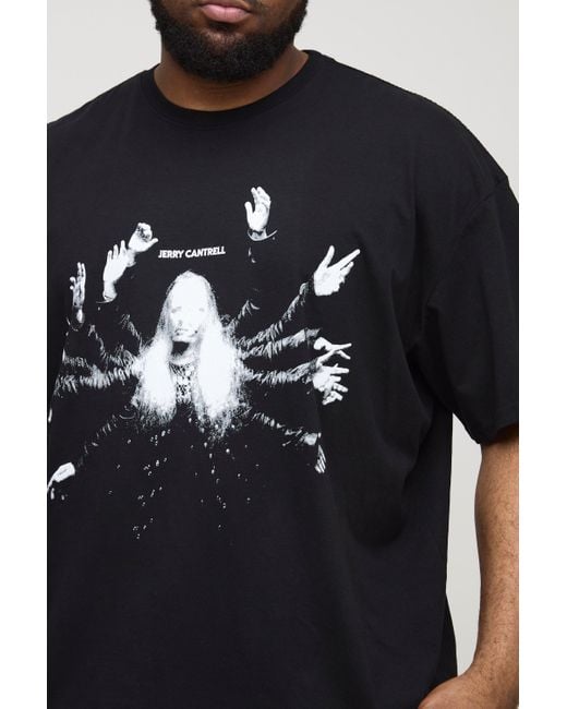 Camiseta Plus Oversize Con Estampado De Jerry Cantrell Boohoo de color Black