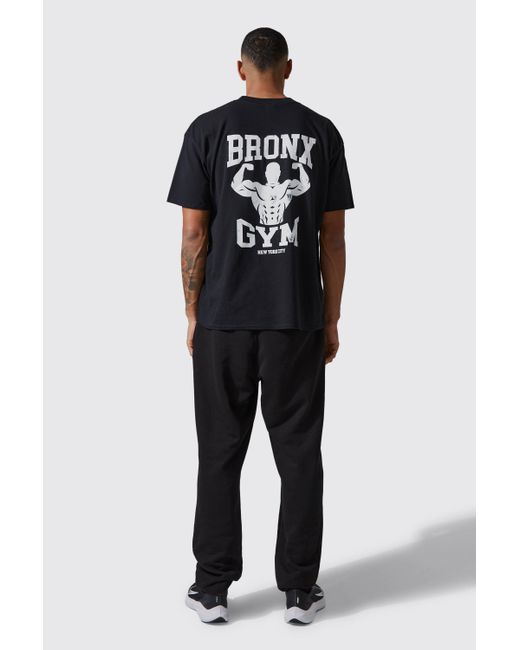 BoohooMAN Black Tall Man Active Oversized Bronx Gym T-shirt for men