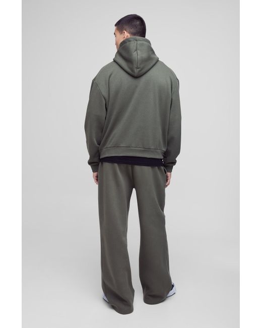 BoohooMAN Black Wide Leg Worldwide Print Sweatpants for men