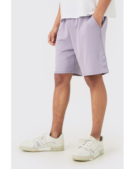 BoohooMAN Relaxed Scuba Short With Poppers in Pink für Herren