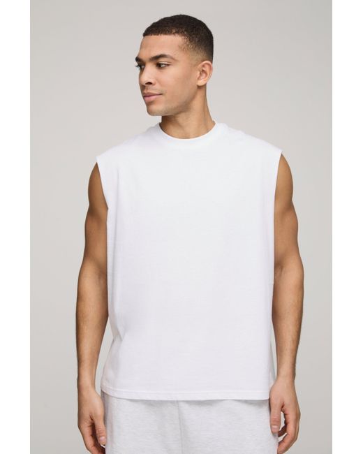 BoohooMAN White Basic Oversized Boxy Tank for men
