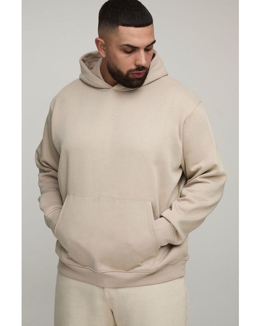BoohooMAN Plus Basic Oversize Hoodie in Natural für Herren