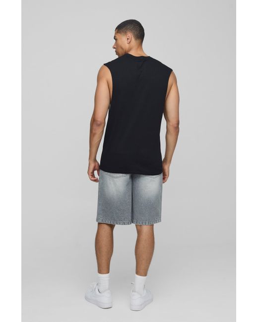 Camiseta Sin Mangas Regular Negra Con Estampado De Goodfellas Boohoo de color Black