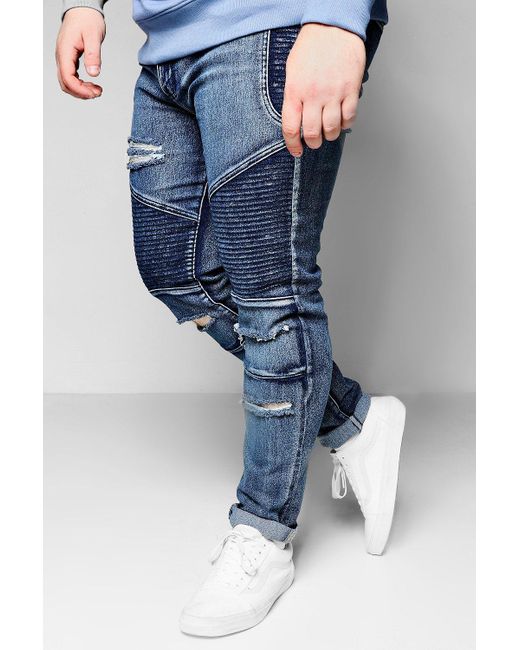 skinny ripped biker jeans