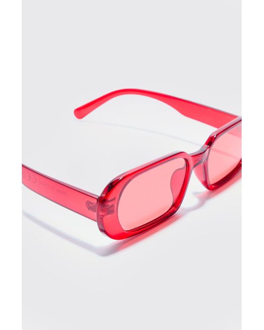 BoohooMAN Red Chunky Plastic Sunglasses for men