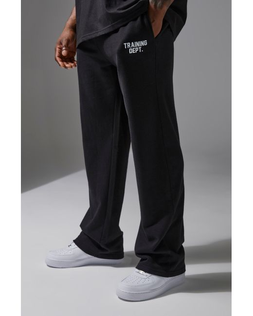 BoohooMAN Training Dept Loopback Relaxed Fit Sweatpants in Black for Men Lyst UK