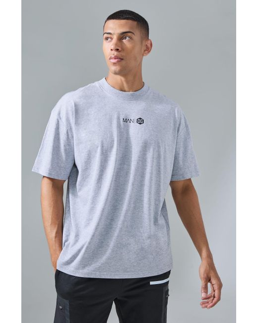 BoohooMAN Gray Man Active X Og Gym Oversized Xxl Back Print T-shirt for men