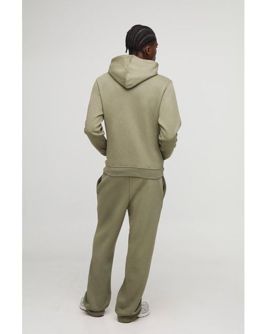 Basic Regular Fit Over The Head Hoodie Boohoo de color Green