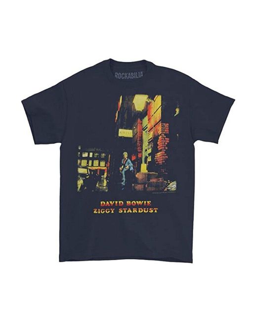 BoohooMAN Blue David Bowie Ziggy Stardust T-shirt for men