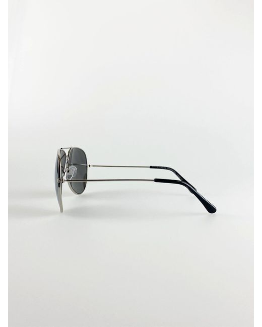 BoohooMAN Metallic Svnx Silver Classic Pilot Aviator Sunglasses With Mirrored Lens for men