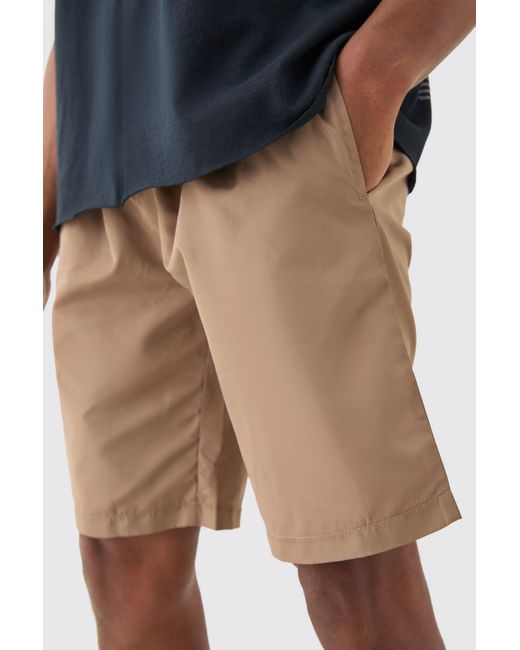 BoohooMAN Natural Elasticated Waist Toggle Shorts for men