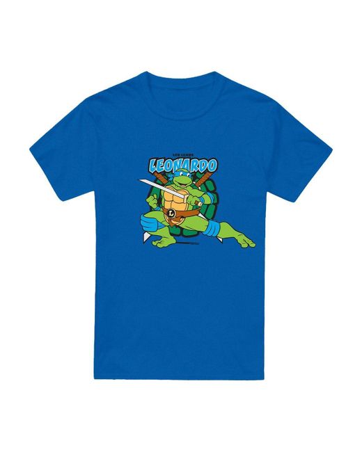 BoohooMAN Blue Teenage Mutant Ninja Turtles Tmnt Leonardo Leads T Shirt, Royal for men