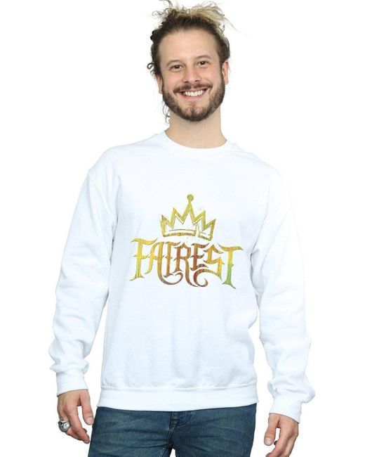 BoohooMAN White Disney The Descendants Fairest Gold Sweatshirt for men