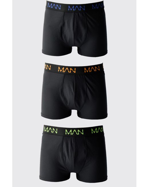 BoohooMAN Black Active Performance 3 Pack Boxer for men