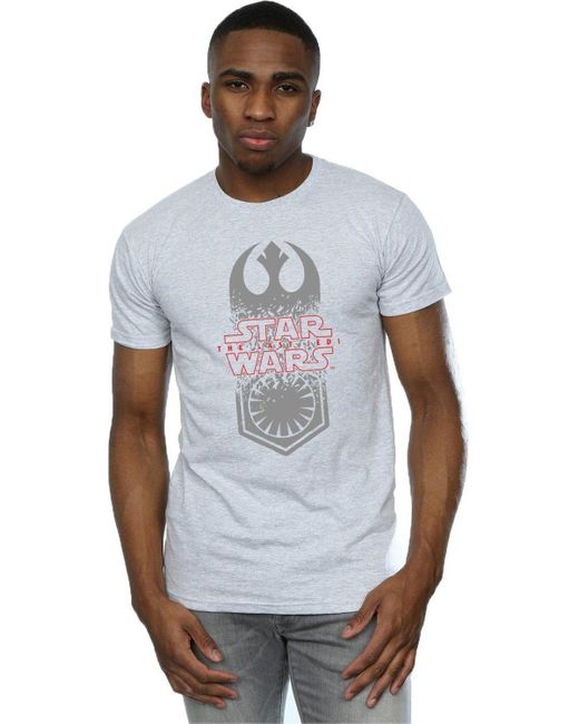 BoohooMAN Blue Star Wars The Last Jedi Symbol Crash T-shirt for men