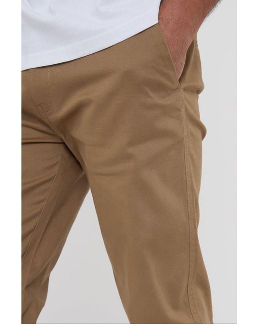 BoohooMAN Brown Threadbare 'laurito' Cotton Regular Fit Chino Trousers With Stretch for men