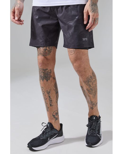 BoohooMAN Blue Tall Active Camo 5 Inch 2-in-1 Short for men