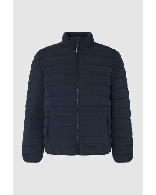 BoohooMAN Blue Pepe Jeans Tomek Padded Full Zip Jacket Navy for men