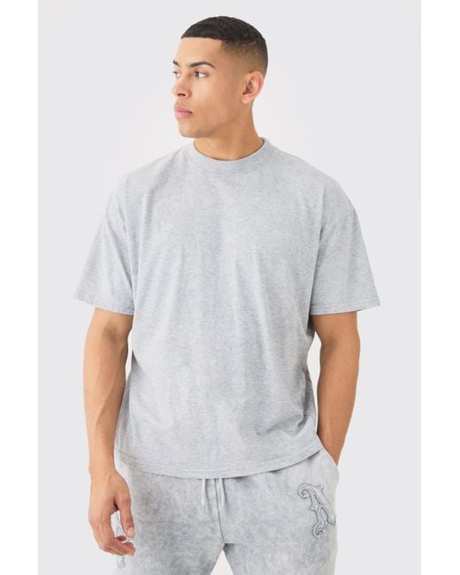 BoohooMAN Gray Oversized 1999 Washed T-shirt for men