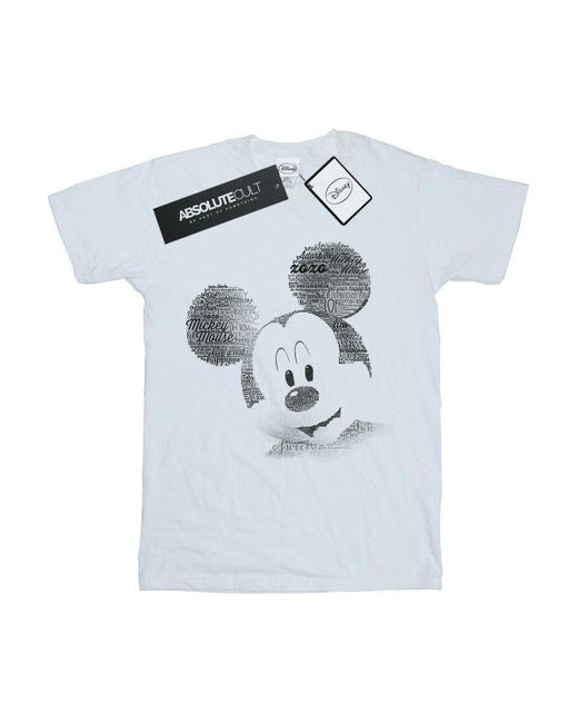 BoohooMAN White Disney Mickey Mouse Text Face T-shirt for men